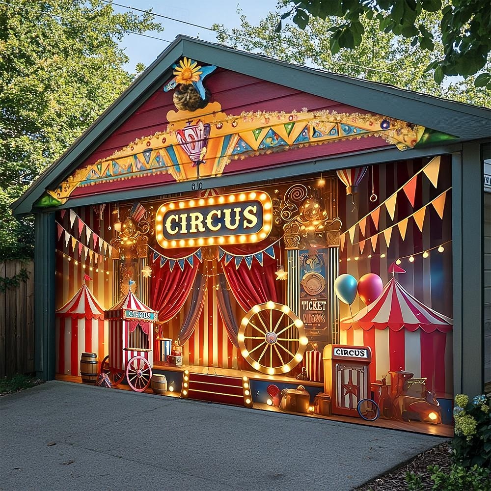 Mardi gras Garasjeportdeksel Stor opphengning sirkus Luksus 3D Party Utendørs Bakgrunner for skyting Inngangsdør Maskerade Hjemmedekor 2026 - $29.99 –P3