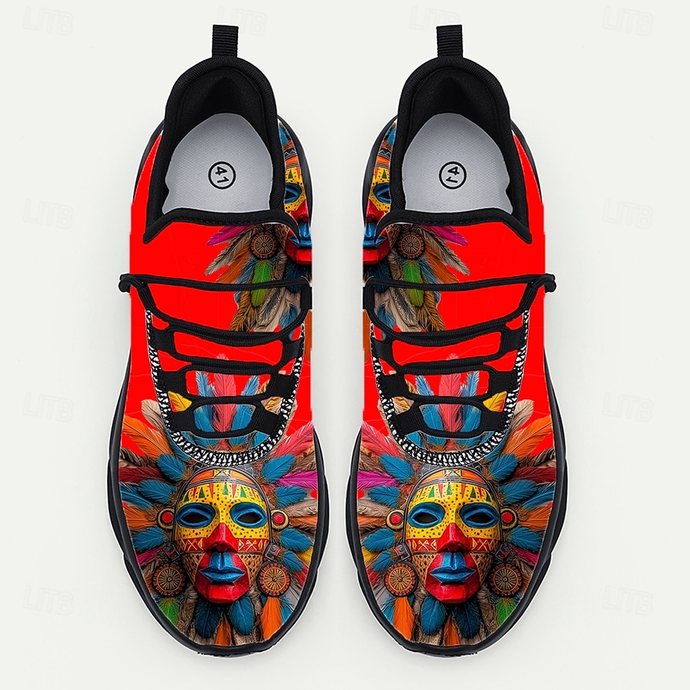 Baskets pour hommes de Mardi Gras avec imprimé multicolore jour des morts – Motif amusant et festif baskets confortables parfaites pour les défilés de carnaval de 2026 ? $42.99 –P6