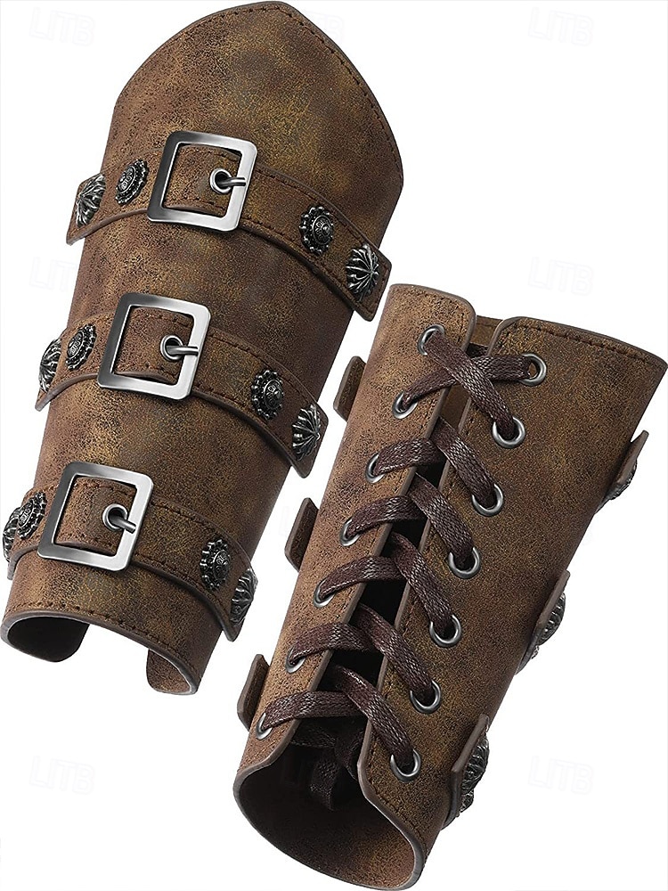 Männer Multi-Farben Kunstleder Armstulpen - mehrfarbiges Accessoire für Karneval Maskenball und Themenpartys 2026 - $18.99 –P9