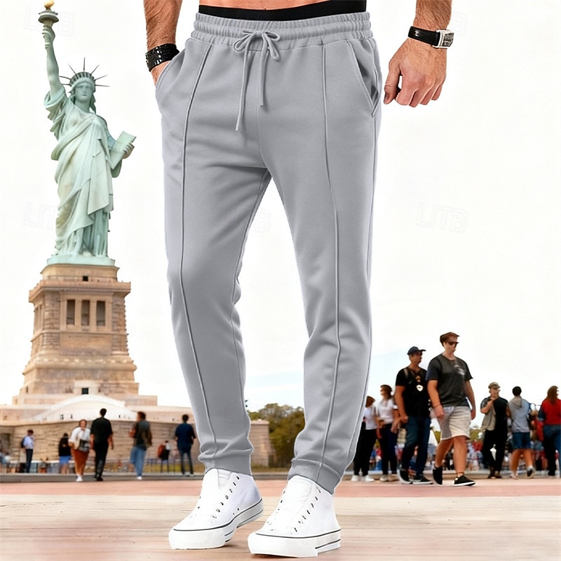 Men's Sweatpants Joggers Trousers Drawstring Pocket Elastic Waist Plain Comfort Breathable Outdoor Daily Holiday Vacation Fashion Blue Black Micro-elastic 2026 - $17.99 –P8
