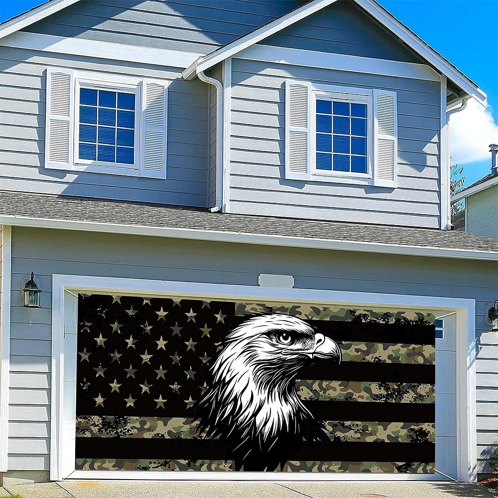 4 juli 2026 250:e minnesdagen gobeläng garage dörr täck stor hängande bakgrund örn amerikanska flaggan vintage modern militär fest utomhus semester skjutande bakgrunds gård hem dekor 2026 - $49.99 –P2