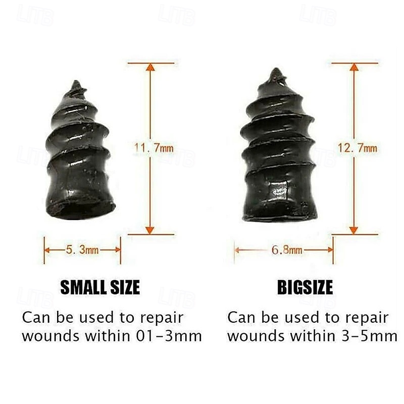 30Pcs Car Motorcycle Vacuum Tyre Repair Nails Truck Scooter Bike Tire Puncture Repair Tubeless Tools Rubber Metal Accessories  (15L&15S) 2026 - $12.99 –P2