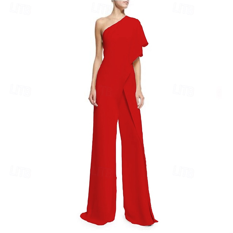 Damen Normal Overall Elegant Einfarbig Ärmellos Ein-Schulter Patchwork Party Normale Passform Schwarz Weiß Rosa Sommer 2026 - $44.99 –P3