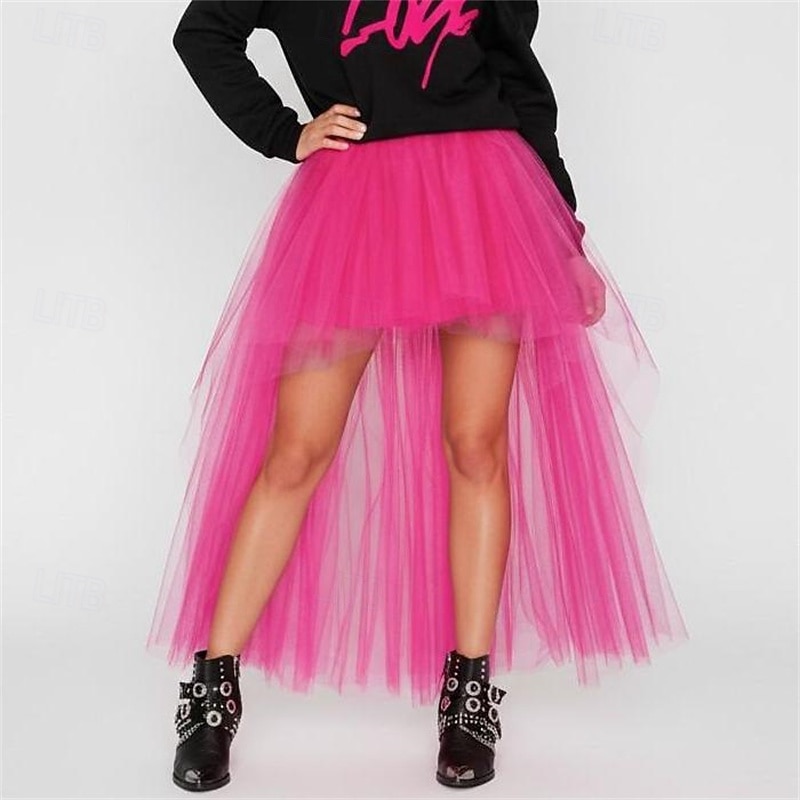 Fantasia fantasia saia de tule Saia Tutu Retro Vintage Anos 80 Multi Camadas Assimétrico Inchado Adulto Mulheres Dia Das Bruxas Carnaval Festa Espetáculo Dança Balé Vestir-se de 2026 por $38.99 –P1