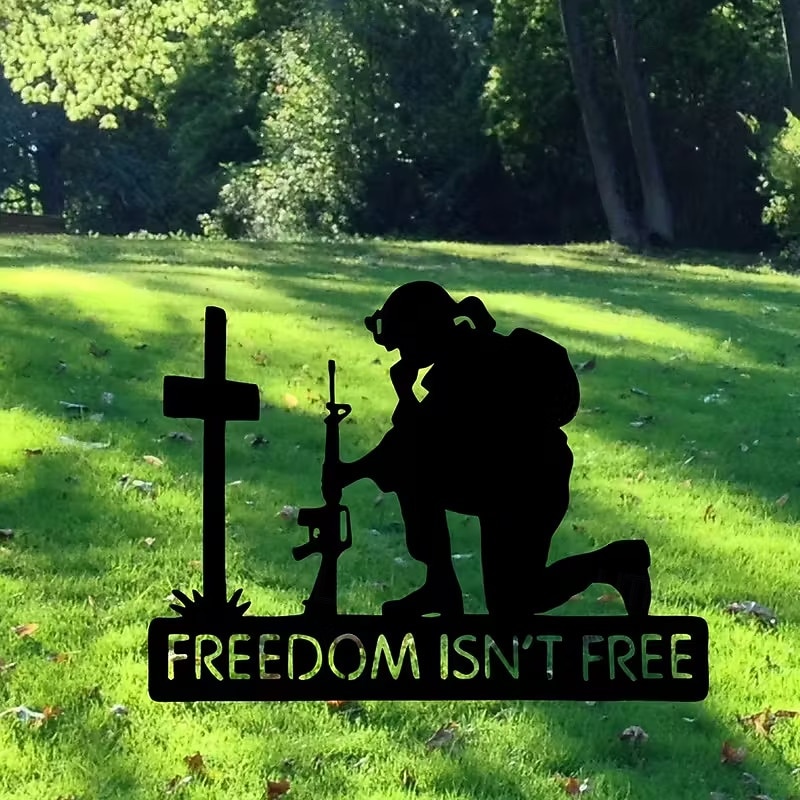 siluetă generică de soldat decorațiune de grădină statuie de soldat îngenuncheat ornamente semne de curte Ziua Independenței artă de grădină pentru gazon decorațiuni exterioare pentru casă 2026 - $12.99 –P1