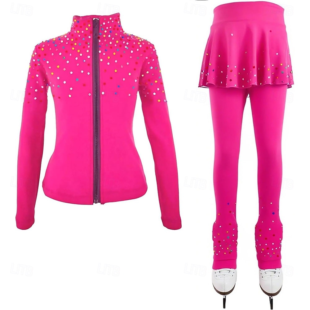 Eiskunstlaufjacke mit Hose, Damen- und Mädchen-Eiskunstlaufbekleidung, blau, dehnbar, Trainings- und Wettkampfbekleidung, wärmend, mit Kristall-/Strasssteinen, langärmlig, Eiskunstlauf 2026 - $182.99 –P7