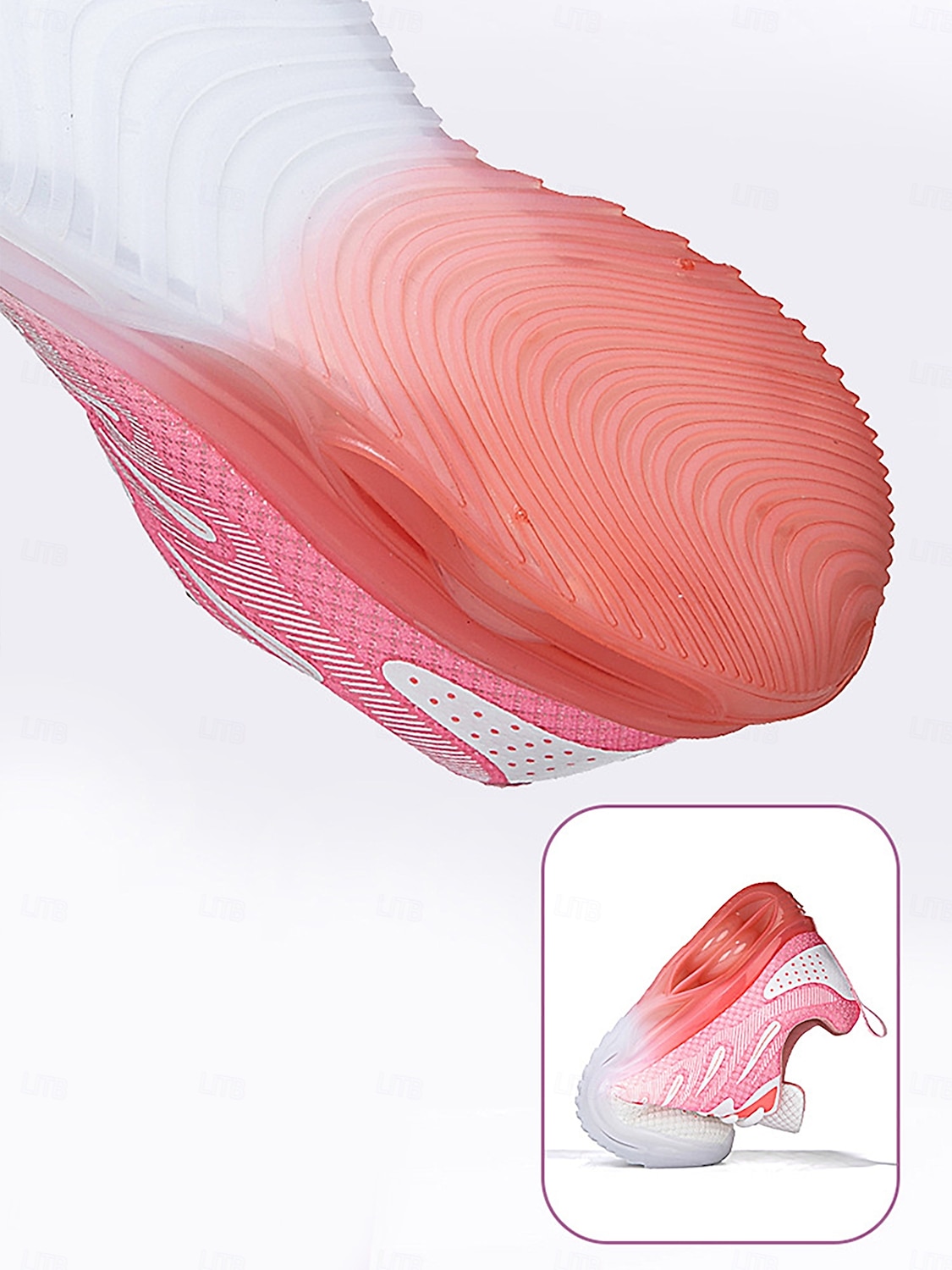 Tênis feminino rosa com amortecimento a ar – calçado leve em mesh com degradê rosa, design respirável, confortável para corrida, caminhada, treinos na academia e uso casual. de 2026 por $32.99 –P3