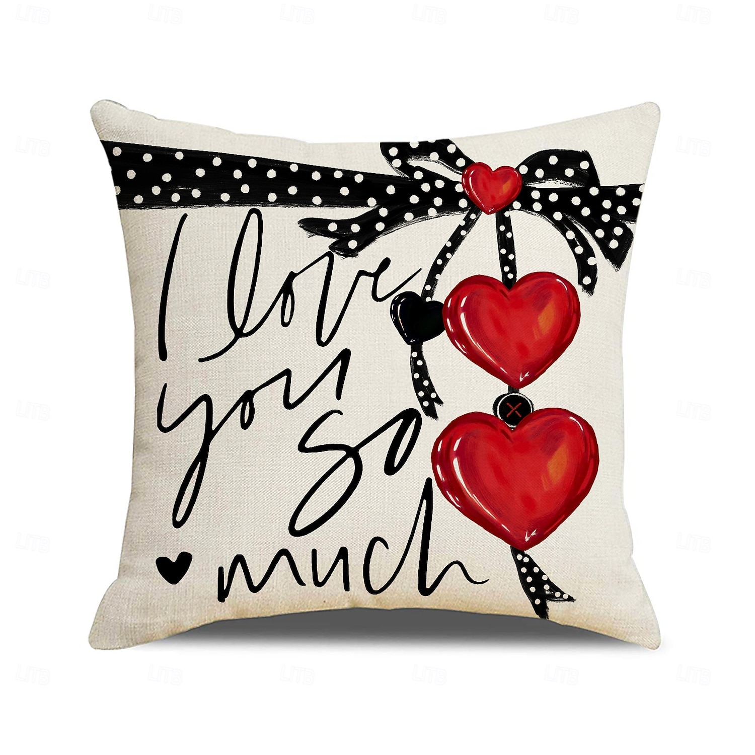 povlak na polštář s motivem srdce na Valentýna, dekorativní polštář s potiskem lnu, polštář do čela postele do ložnice, slavnostní dekorační polštář na postel, pohovku, obývací pokoj 2026 - $12.99 –P12
