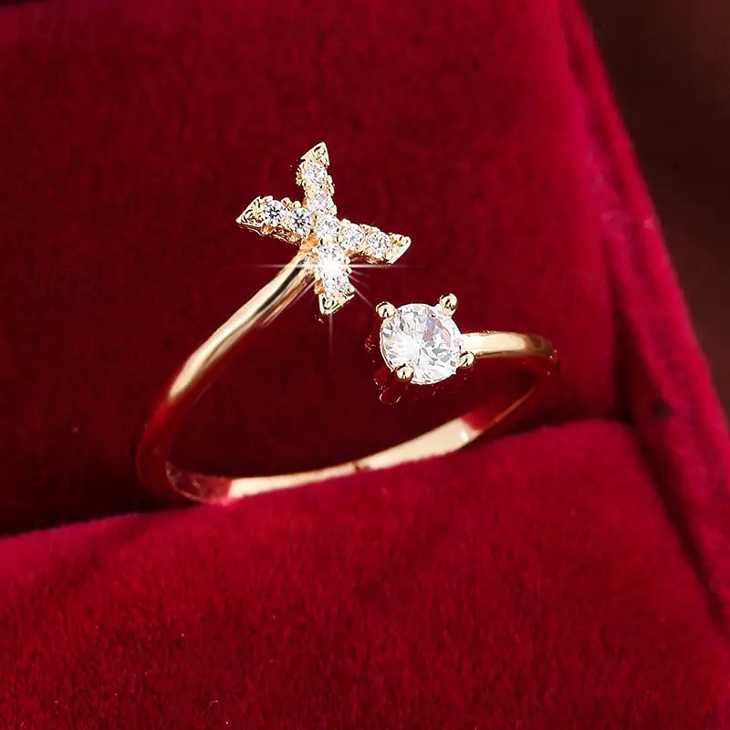 1 buc Inel For Pentru femei Zirconia cubică Transparent Zilnic Cadou Concediu Articole de ceramică Scrisă 2026 - $9.49 –P25