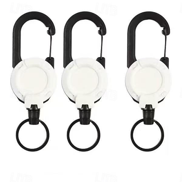 3 stk. utendørs automatisk uttrekkbar ståltau taktisk nøkkelring, slitesterk og lett nøkkelholder for utendørsaktiviteter, camping, fotturer og hverdagsbruk, praktisk og bærbar 2026 - $16.99 –P8