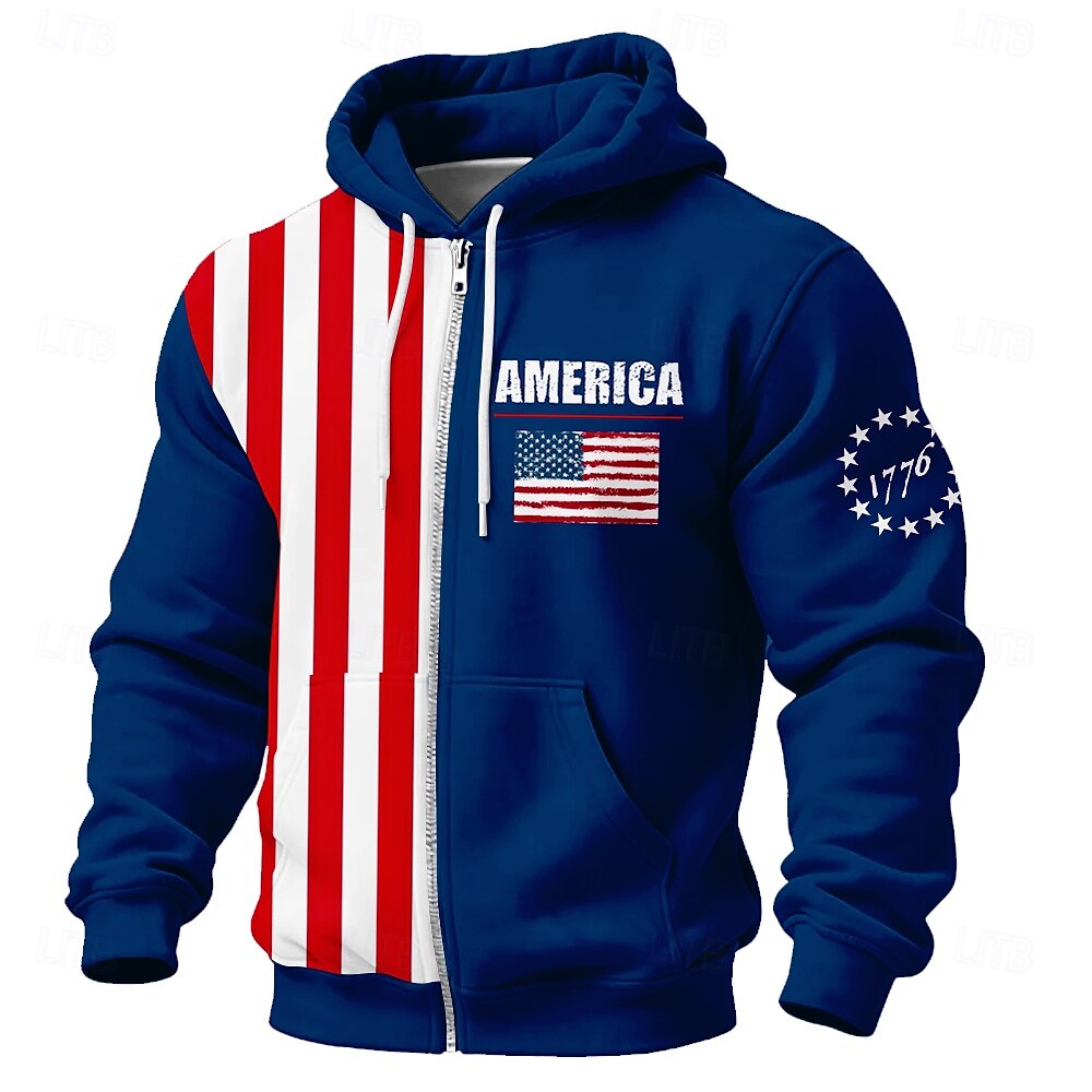 4η Ιουλίου 2026 250η Ημέρα Μνήμης Ανδρική Streetwear Σχεδιαστής ΗΠΑ Σημαία Τι-Σερτ Με Κουκούλα Καθημερινό Δρόμου 2026 - $31.99 –P2