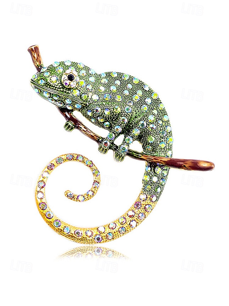 Spilla in lega per uomo Chameleon disponibile in più colori perfetta per il carnevale e balli in maschera accessorio divertente e alla moda del 2026 a $11.99 –P7