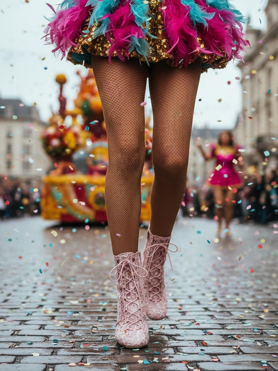 Women's Mardi Gras Pink Lace-Up Festival Ankle Boots – Stylish Chunky Heels for Carnivals, Parades and Celebrations 2026 - $109.99 –P2