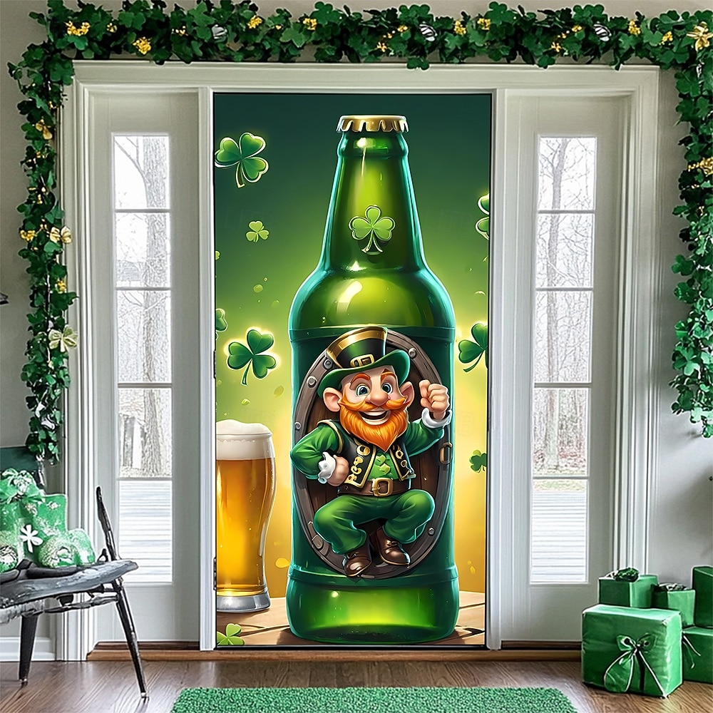 Ημέρα St. Patrick Αφίσες Κάλυμμα πόρτας Πανό εξωτερικού χώρου Πράσινο καπέλο Τριφύλλι χαριτωμένο στυλ 3D Πάρτι Κοιτώνας Δωμάτιο Εφήβων Κοιτώνας Κολλεγίου Υπνοδωμάτιο Guys Man Cave Frat Φόντα λήψης 2026 - $17.99 –P4