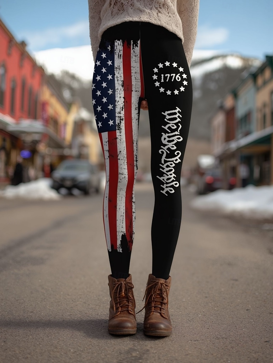 Αμερικανική Ημέρα Ανεξαρτησίας Επετεία Πατριωτικά Γυναικεία Κολάν Διακοπές Vintage Εθνοτική Στυλ Ολόκληρο Μήκος Ψηλόμεσο Επιγραφή Σημαία Γεωμετρική Αναπνοή Μαλακό Άνετο Ελαστικό Καθημερινή 2026 - $21.99 –P1