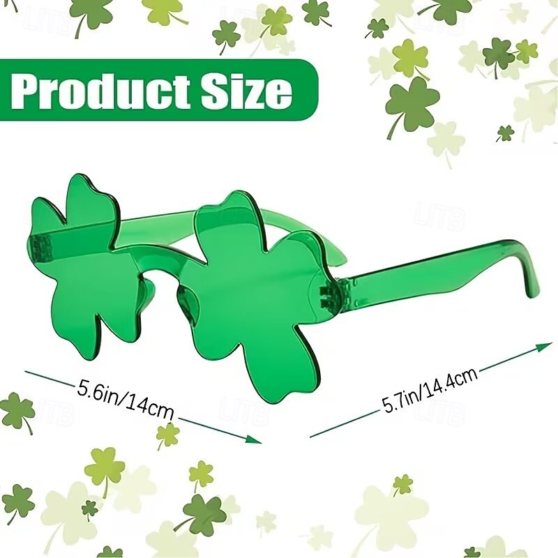 Conjunto de 10 óculos com trevo de quatro folhas verde-irlandês para o Dia de São Patrício - acessórios de festa e fantasias de trevo da sorte. de 2026 por $15.99 –P2