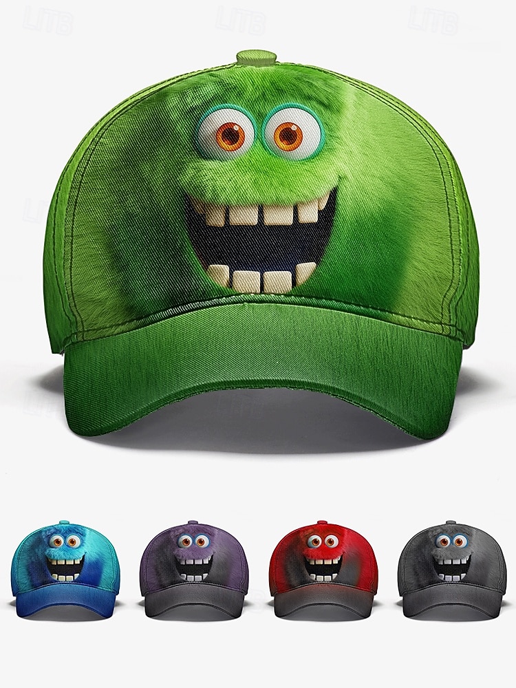 Boné de beisebol masculino com estampa divertida de monstrinhos, disponível em várias cores, perfeito para uso casual e no dia a dia. de 2026 por $14.99 –P4