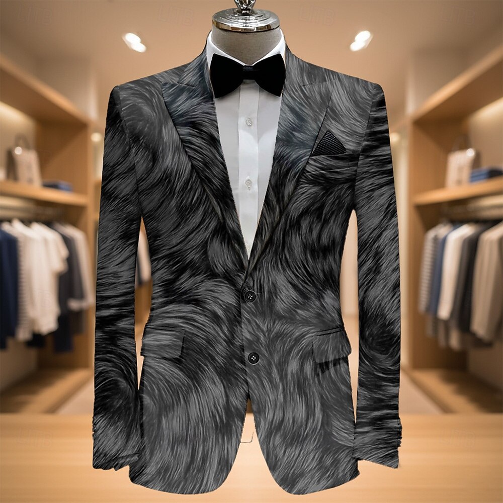Homens Gráfico Jaqueta Blazer Casaco Confortável Respirável Artistíco Casual Diário Traje de festa para noite Casual Bolsos Impressão 3D Botões Todas as Estações Entalhe Manga Longa Azul Roxo Cinzento de 2026 por $75.99 –P2