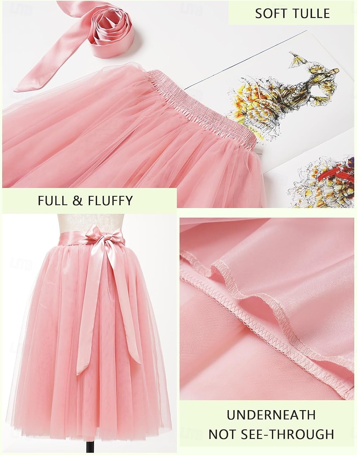 Fantasia fantasia saia de tule Saia Tutu Anos 50 Retro Vintage Anos 80 Multi Camadas Inchado Neon Adulto Mulheres Dia Das Bruxas Carnaval Festa Espetáculo Dança Balé Vestir-se de 2026 por $44.99 –P5