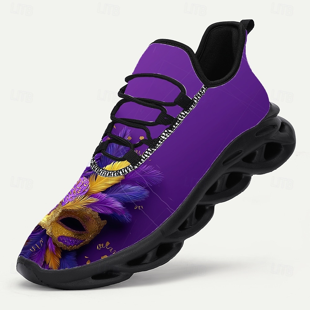 Ανδρικά Παπούτσια Sneakers με Πολύχρωμο Σχέδιο Μάσκας Mardi Gras – Ζωντανός Σχεδιασμός εμπνευσμένος από το Καρναβάλι Άνετα Παπούτσια τρεξίματος για γιορτινές περιστάσεις 2026 - $42.99 –P2