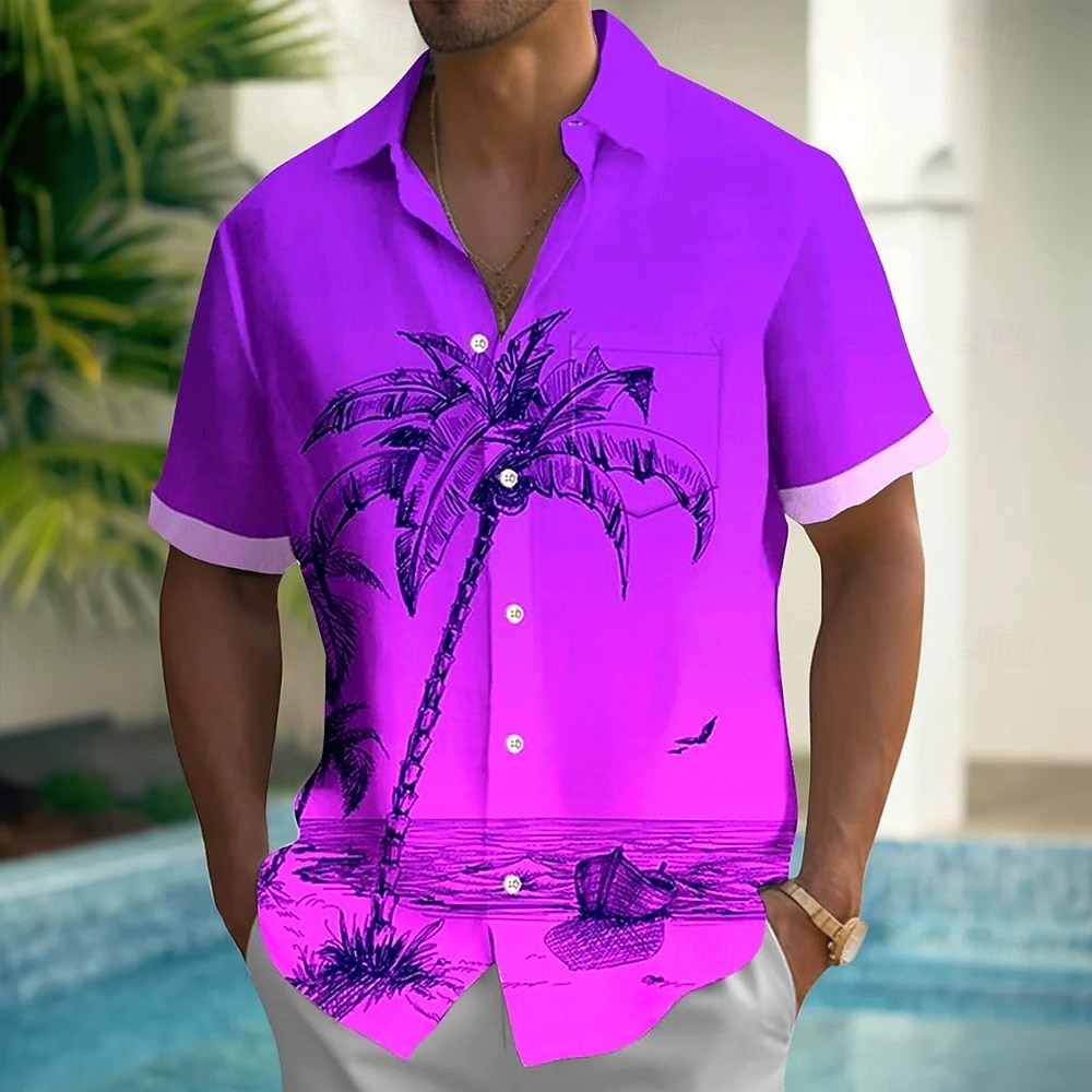Per uomo Albero di Cocco Paesaggio Camicia hawaiana estiva Camicia con Bottoni Camicia Aloha Manica Corta Hawaiano Casuale Vacanza Estate Primavera Collo ripiegato Stampa 3D camicie con colletto Una del 2026 a $25.99 –P2
