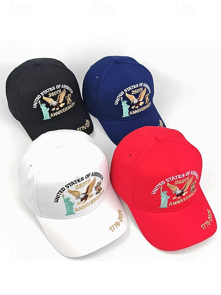 Cappello ricamato da uomo per il 250° anniversario degli Stati Uniti - USA multicolore design patriottico dell'aquila e della Statua della Libertà misura regolabile per celebrazioni all'aperto e del 2026 a $14.99 –P7