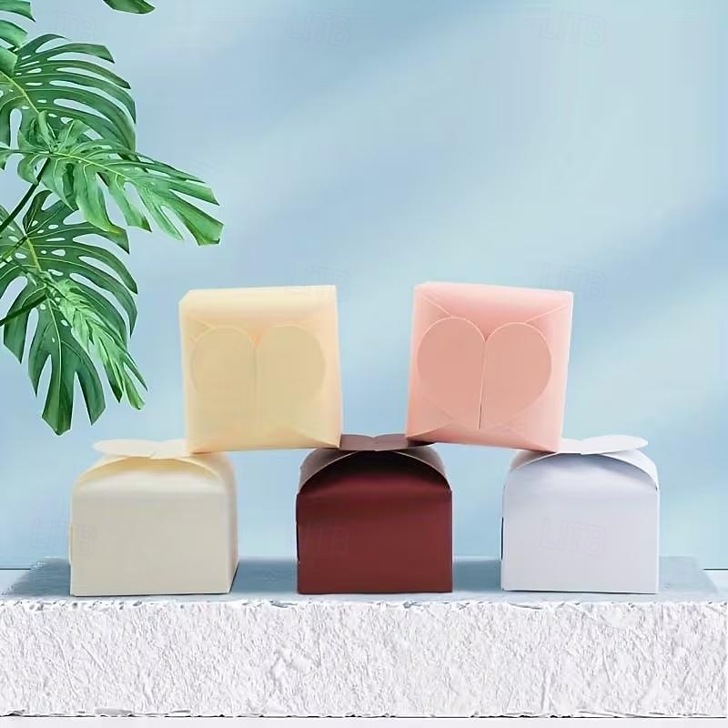 50pcs Valentine's Day Wedding Theme Candy Gift Box Party Favor Boxes  Heart Decoration Box  Decorative Bow Finish Christmas Halloween 2026 - $15.99 –P3