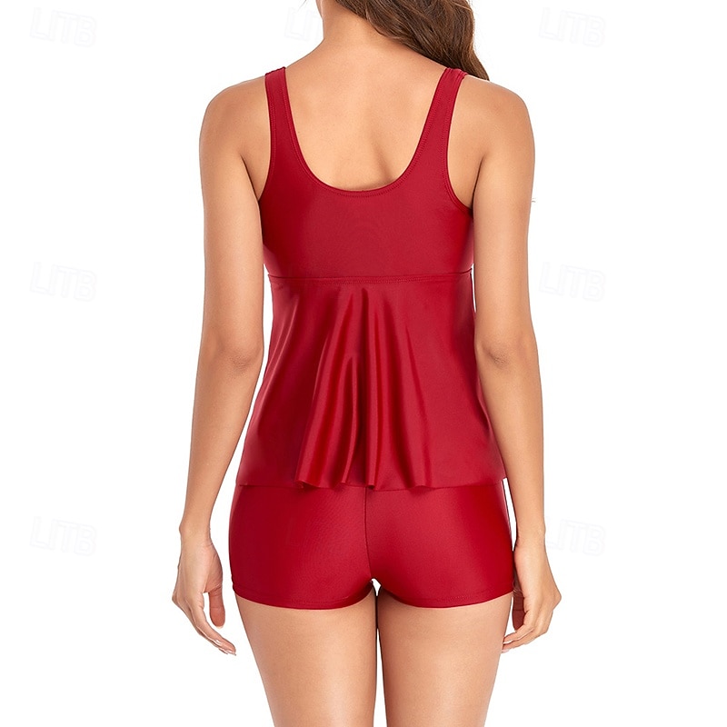 Γυναικεία Μαγιό Τανκίνι Δύο Κομμάτι Μαγιό Φλοράλ Τροπικό Έλεγχος κοιλιάς Ελαστικό Αμάνικο Μαγιό Σέρφινγκ Παραλία Διακοπές Καλοκαίρι 2026 - $22.99 –P8