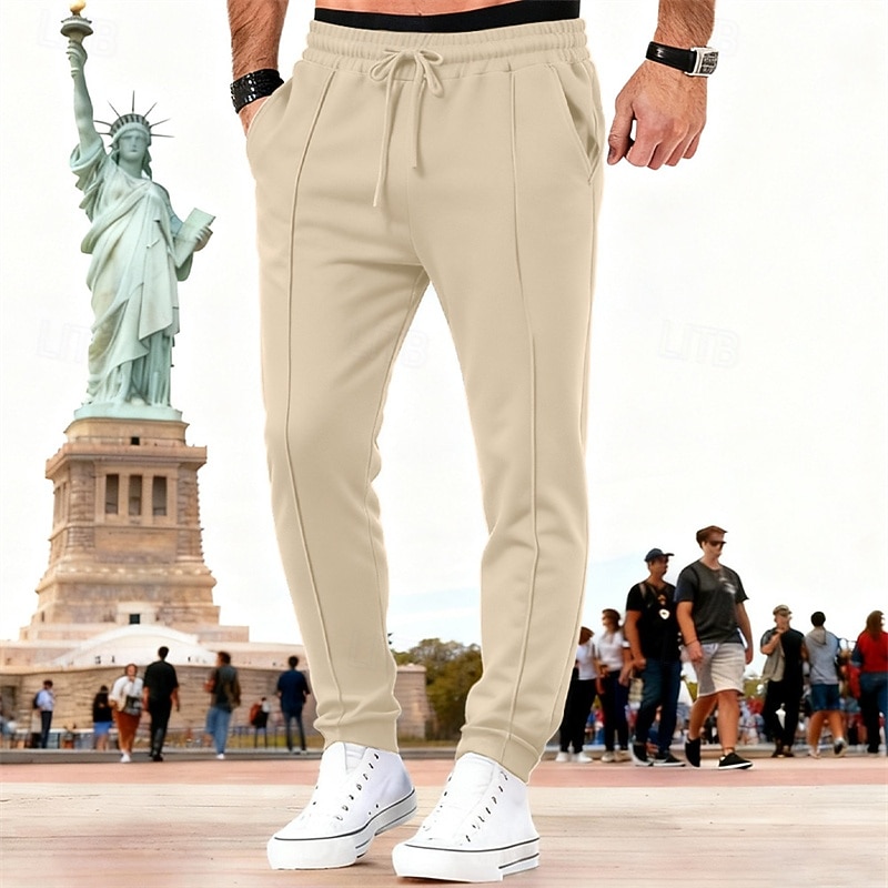 Men's Sweatpants Joggers Trousers Drawstring Pocket Elastic Waist Plain Comfort Breathable Outdoor Daily Holiday Vacation Fashion Blue Black Micro-elastic 2026 - $17.99 –P11