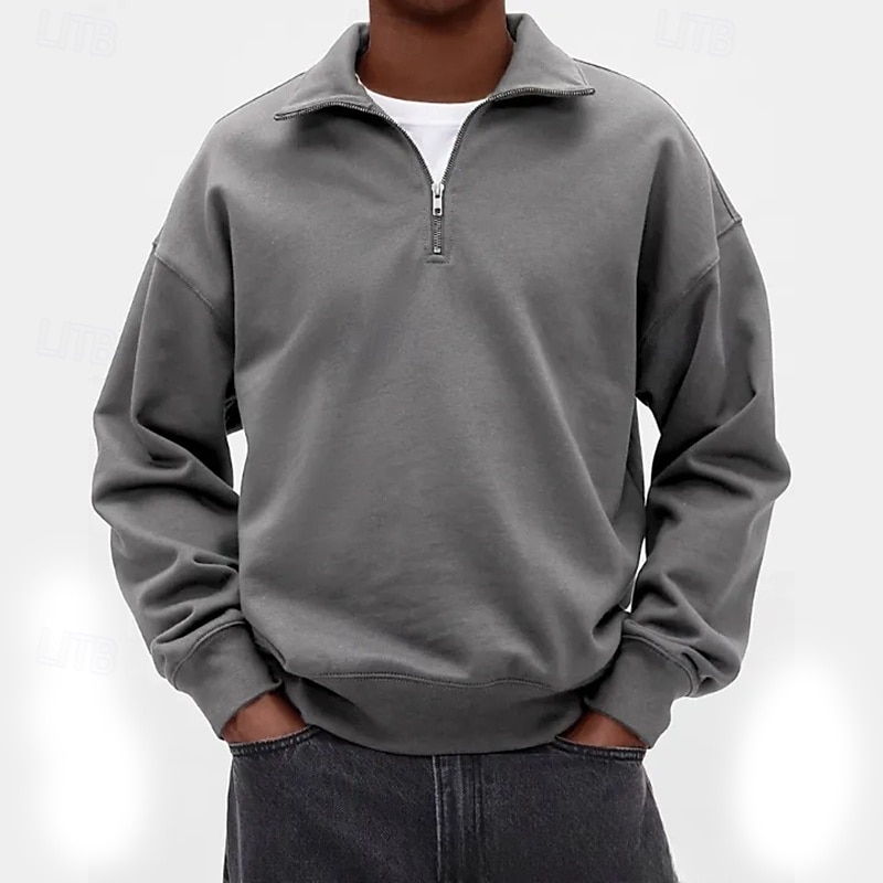 Men's Sweatshirt Pullover Hoodie Sweatshirt Quarter Zip Sweatshirt White Purple Standing Collar Plain Quarter Zip Casual Daily Sports & Outdoor Streetwear Cool Sportswear Spring &  Fall Clothing 2026 - $24.99 –P2
