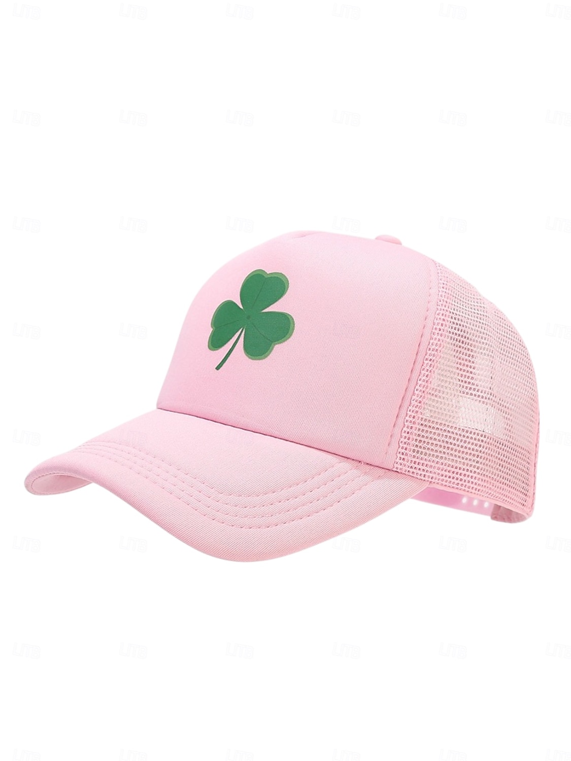 miesten vihreä Pyhän Patrickin päivän paita &valkoinen verkkohattu apilanlehden koristeella – tyylikäs lippis juhlallisiin tilaisuuksiin 2026 - $14.99 –P14