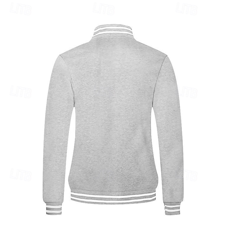 Per uomo Giacca Leggera Giacca Casual Giacca College Casuale Quotidiano Tasca Primavera Autunno A righe Streetwear Elegante Colletto Mao Regolare Nero Rosso Blu marino Blu reale Grigio chiaro Giacca del 2026 a $34.99 –P7