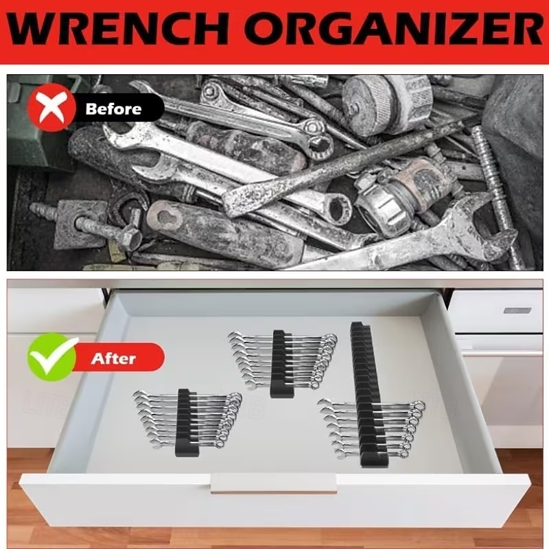 Набор магнитных шестигранных ключей — профессиональный модульный ящик для инструментов, прочный полипропиленовый материал, вертикальный органайзер для инструментов с 23 отделениями, черно-красный, 2026 - $16.99 –P10