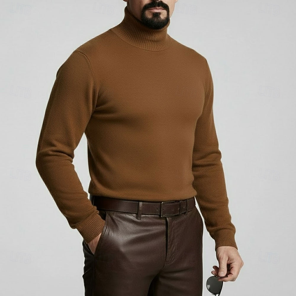 Hochwertiger Herren-Rollkragenpullover aus reiner Wolle und Kaschmir, klassischer Strickpullover, weich, warm und atmungsaktiv 2026 - $90.99 –P2