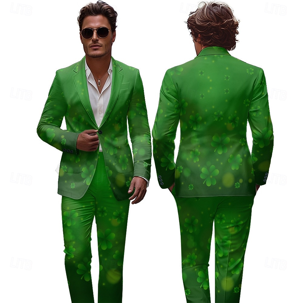 St. Patrick 2026 Shamrock Irish Carnival Pants Suits & Blazers Novelty Funny Adults' Men's Saint Patrick's Day Casual Party Easy Carnival Costume Dress Up 2026 - $79.99 –P2