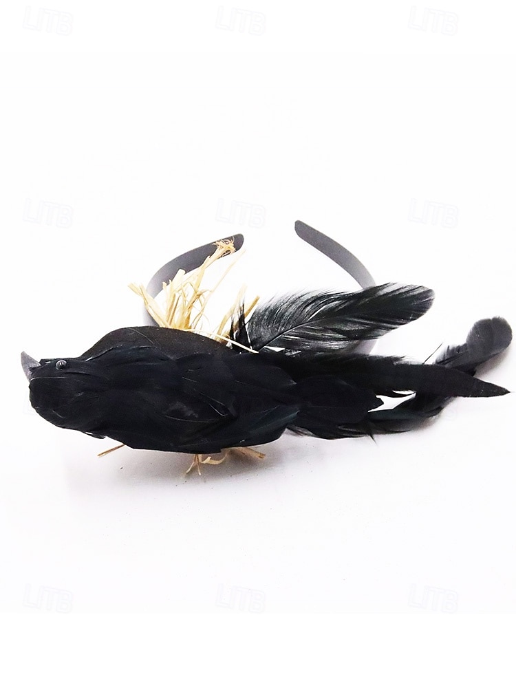 Naisten Mardi Gras -mustat varisliput - sulkapäiset linnut ja pesänaamiaisasuste - goottityylille karnevaaleille ja naamiaisille 2026 - $11.99 –P5