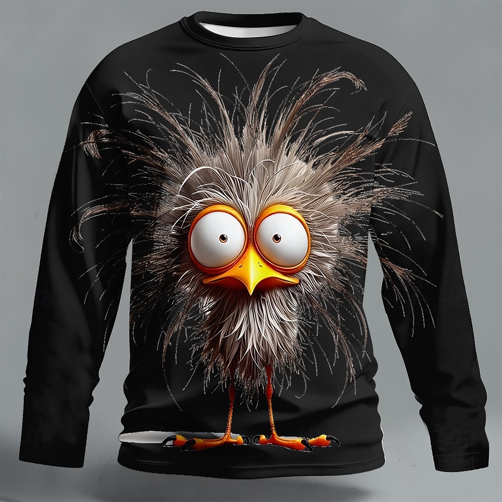 Per uomo Animale Divertente Maglietta Manica Lunga maglietta Stampa 3D Girocollo Camicia Moda Essenziale Casuale Quotidiano Streetwear Blu Nero Giallo Estate Primavera Abbigliamento S M L XL XXL XXXL del 2026 a $23.99 –P5