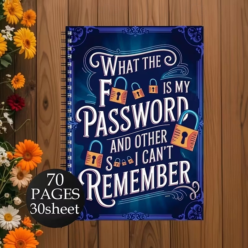 Spiral Password Notebook - Secure Password Organizer with Lock Design, for Home Office, Internet, Computer, Scrapbooking - Password Keeper Journal with Spiral Binding - Ideal for Passwords, Login 2026 - $14.39 –P3