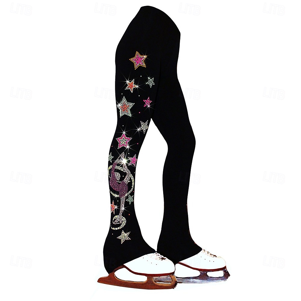 Παντελόνι για φιγούρες πατινάζ Γυναικεία Κοριτσίστικα Patinaj Παντελόνια Φούστες Μαύρο Ελαστικό Εκπαίδευση Ανταγωνισμός Ενδυμασία πατινάζ Διατηρείτε Ζεστό Κρύσταλλο / Στρας 2026 - $70.99 –P1