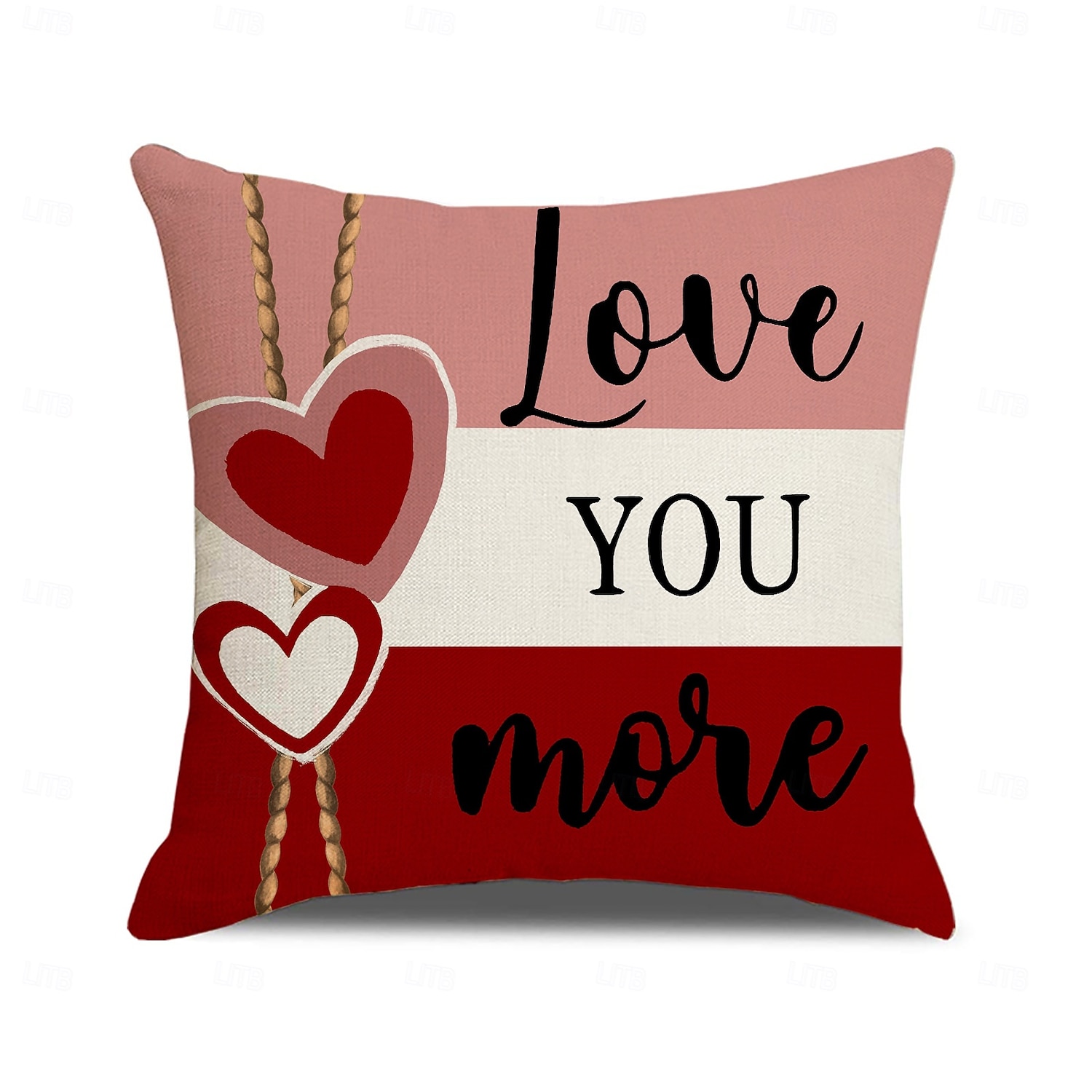 Valentin-napi piros szív alakú párnahuzat, vászon betűmintás párna, romantikus hangulatú dekoráció kanapéra, otthoni díszpárna nappaliba 2026 - $13.99 –P5