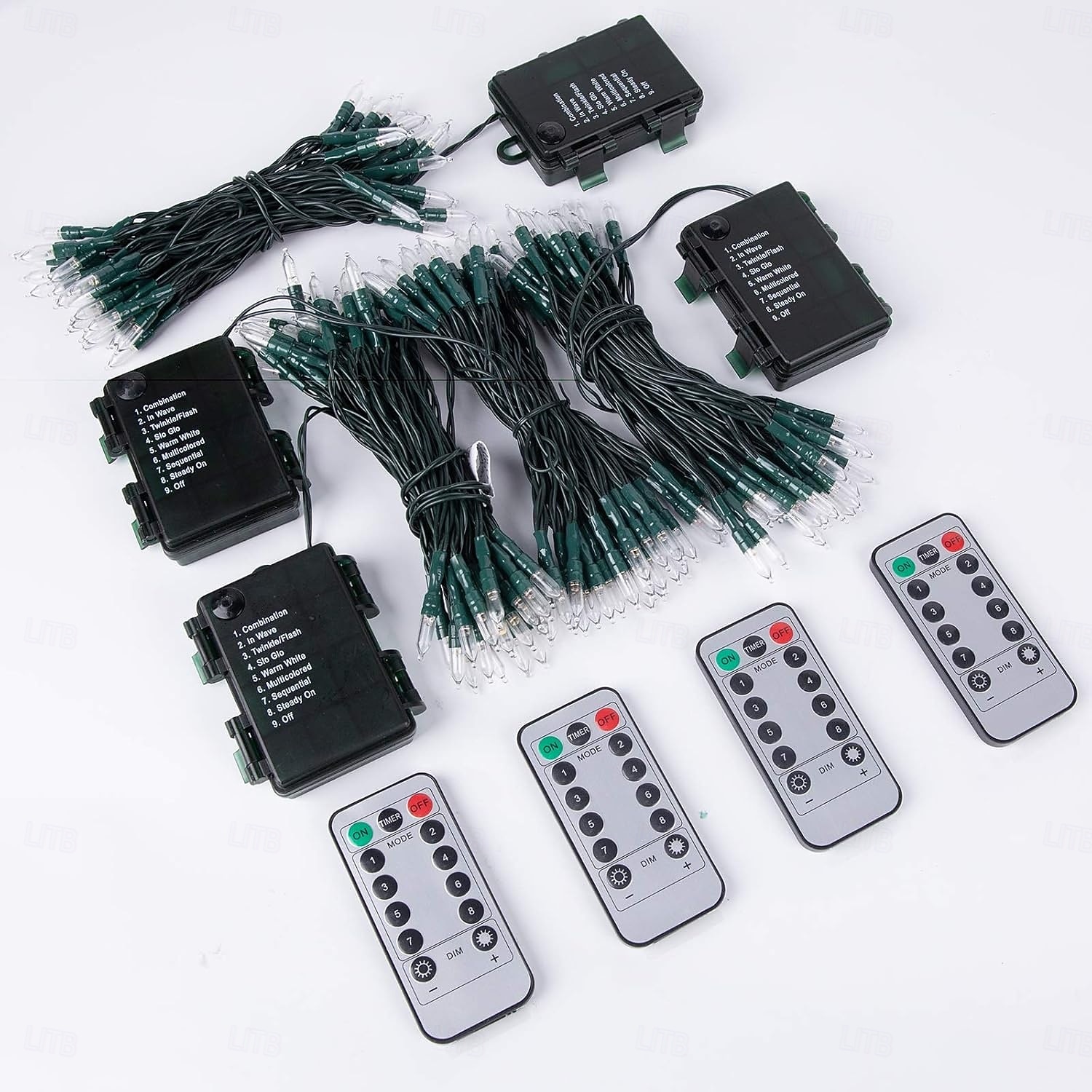 Vízálló elemes fényfüzér mini lámpák 33ft 100 LED 8 funkciós időzítő távirányítóval benti hálószobához Valentin-nap új év Halloween esküvői parti hangulatú díszvilágítás 2026 - $17.49 –P4