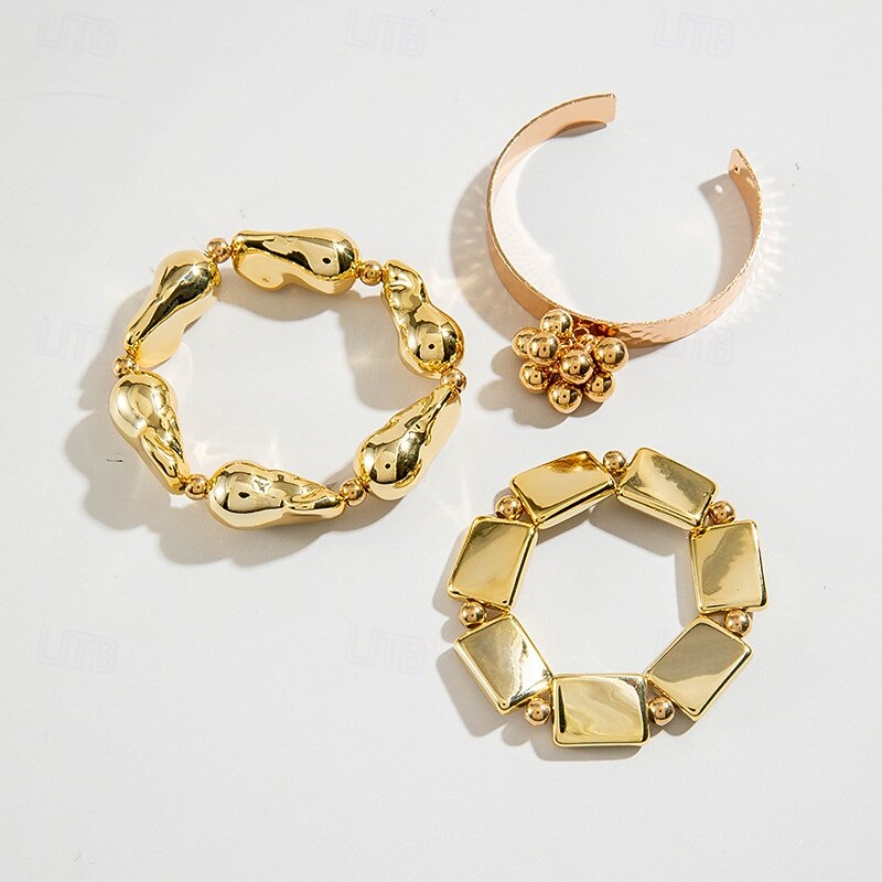 Samba Kiegészítők Boho Arany Színű Rétegezhető Karkötők - Műgyöngyök Széles Karperecek és Geometrikus Charm Bangle Nőknek Előadás Jelmez 2026 - $9.49 –P13