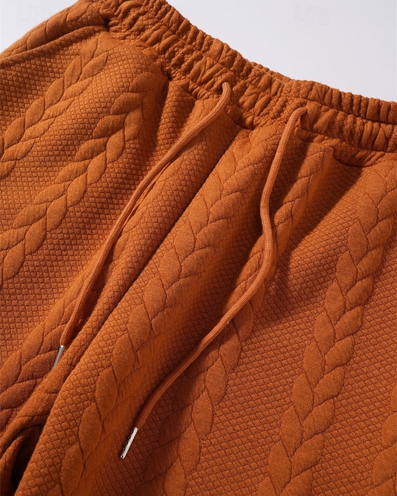 Voor heren Joggingbroeken Broek Joggingbroek met rechte pijpen Jacquard Trekkoord Zak Effen Comfort Zacht Casual Dagelijks Buiten Vakantie Modieus Zwart Oranje Micro-elastisch 2026 - $24.99 –P6