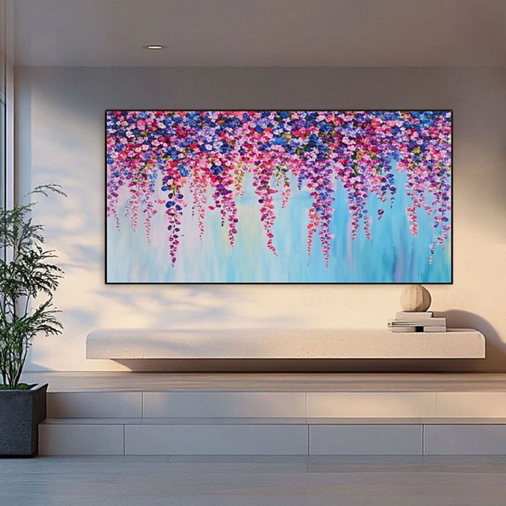 käsintehty 3d vaaleanpunainen kirsikankukka kankaalle öljymaalaus käsinmaalattu värikäs kukka maisema kevät sisustus abstrakti kuvioitu seinätaide alkuperäinen kirsikankukka 2026 - $103.99 –P3