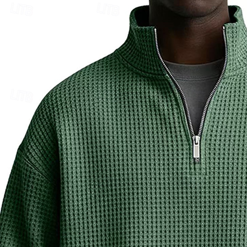 Per uomo Maglia Felpa a nido d'ape Felpa con cappuccio Felpa con zip corta Aalbicocca Rosso bordeaux Bianco Verde chiaro Blu marino Colletto Mao Semplice Testurizzato Casuale Quotidiano Sport del 2026 a $24.99 –P13