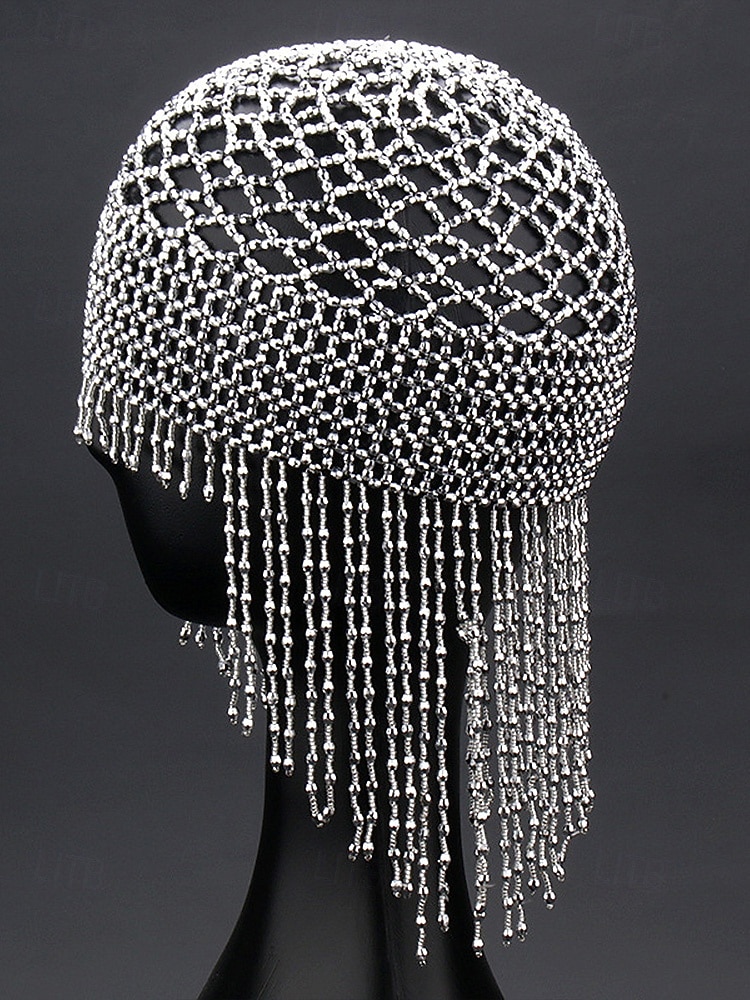 Dames Mardi Gras Beade Hoofddoek met Plastic Kralen Meerdere Kleuren Elegante Ontwerp Perfect voor Carnaval  Masker Bals 2026 - $19.99 –P8