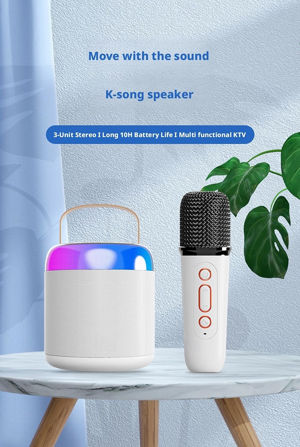 Karaoke Machine with Two Microphones An Ambient Light A 1200mAh Lithium Battery 1-10W Output Power and A Battery Life of Approximately 8-10 Hours A Portable Speaker Valentine's Day Gift 2026 - $35.99 –P18