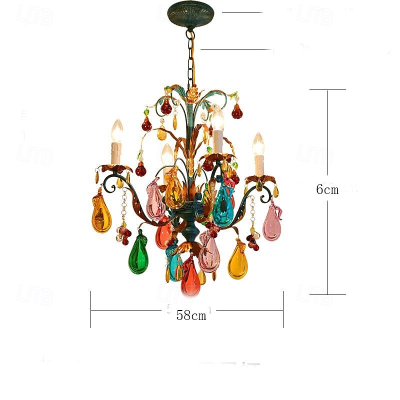 4-Light 6-Light 58 cm Hengende lanternedesign Anheng Lys Metall Glass Malte overflater Moderne 110-120V 220-240V 2026 - $791.99 –P7