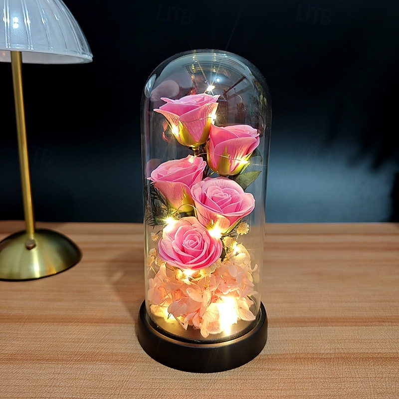 Üveg Rózsa Örökre Örök Kristály Virág Felkeltett Rózsák Üveg Dóm alatt Ajándékok Nőknek Anyának Nagymamának Feleségnek Nővérének 2026 - $17.99 –P4