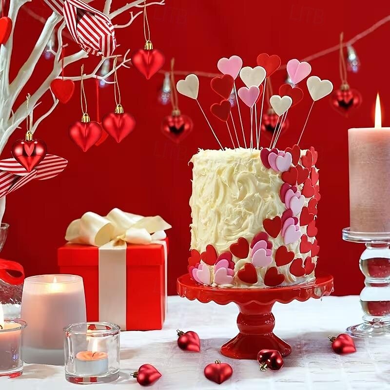 24 Pack Valentine's Day Heart Ornaments, Red and Gold Shiny & Matte Finish, Hanging Heart Decorations for Anniversary, Mother's Day, Christmas Tree Decor 2026 - $15.99 –P7
